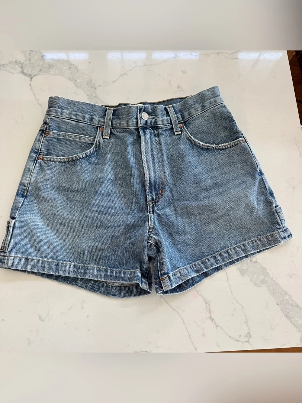 Agolde Magna Carpenter Denim Shorts